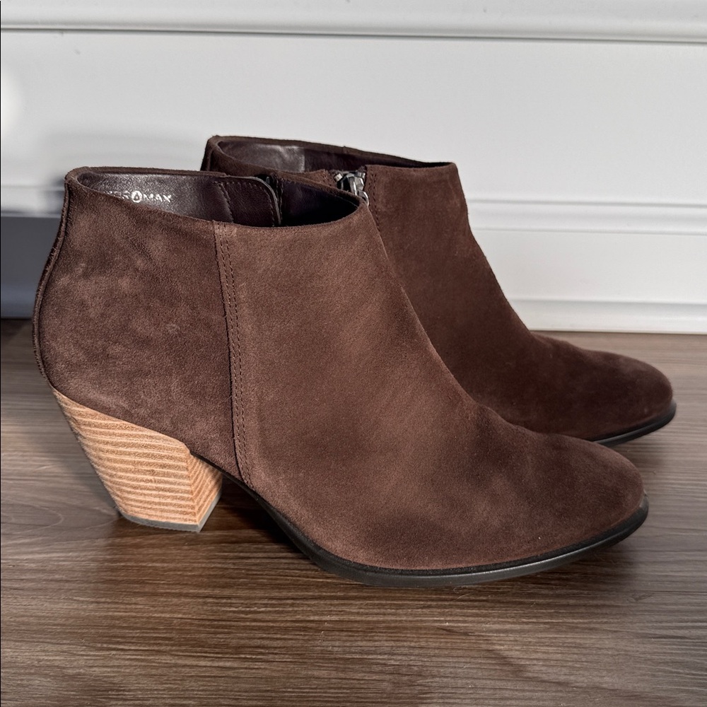 ECCO Hydromax Brown Suede Leather Women's Ankle Boots Short Booties 40 US 9